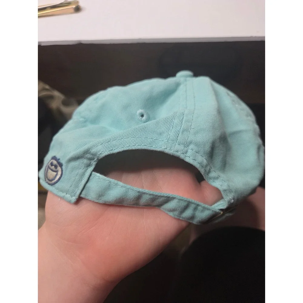 Life is Good Jackie Skiing Baseball Hat Aqua Blue Seafoam Green Cotton Adjustabl